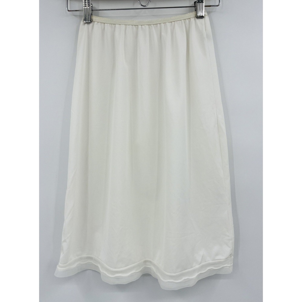 Vintage Lorraine Half Slip Size Medium Silky Nylon Chiffon Trim 23" Long